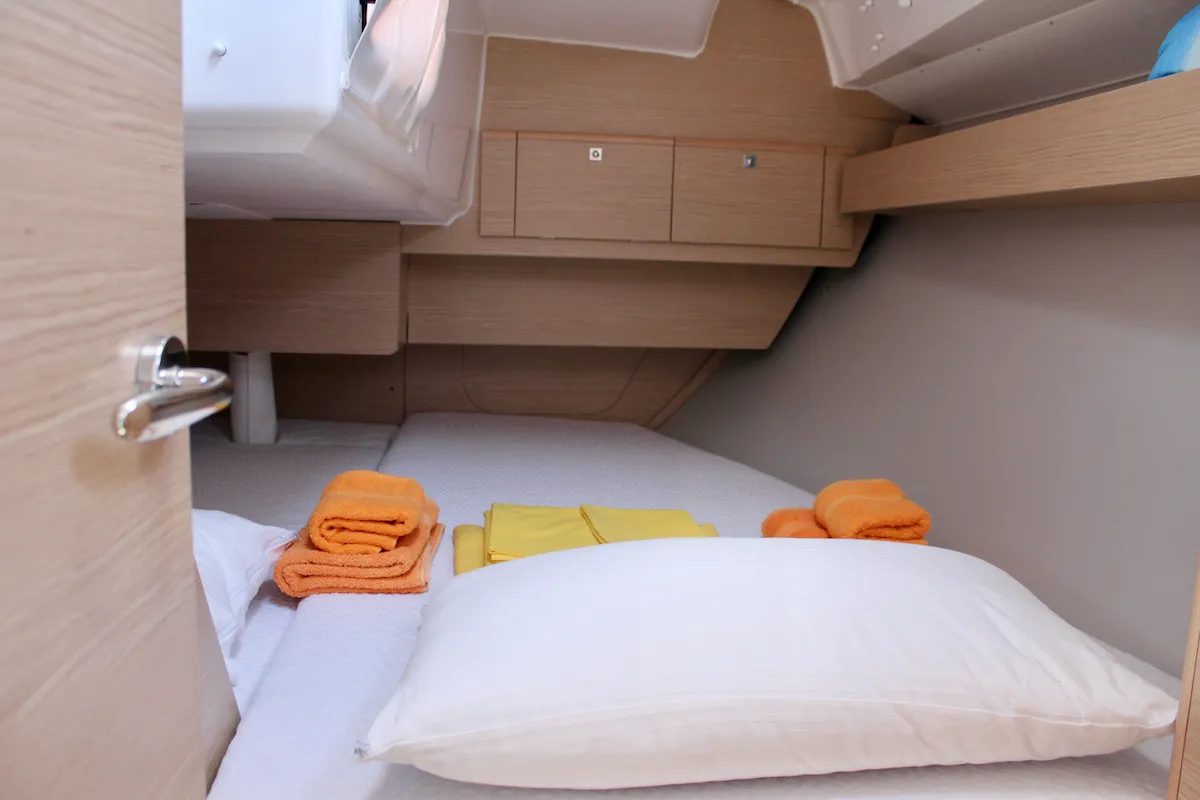 Cabin on Zion, a Dufour 360 Grand Large sailboat at Municipal Unit of Lefkada, Greece