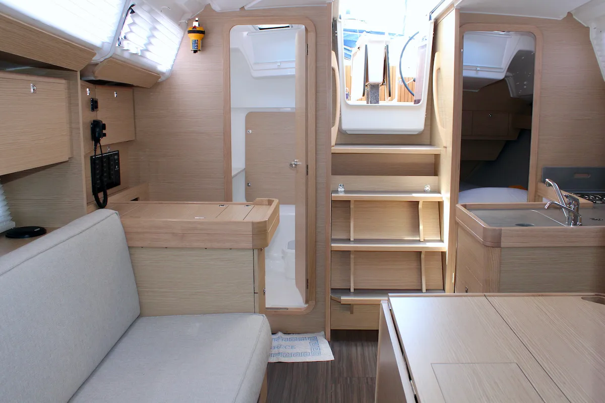 Salon of Zion, a Dufour 360 Grand Large sailboat at Municipal Unit of Lefkada, Greece