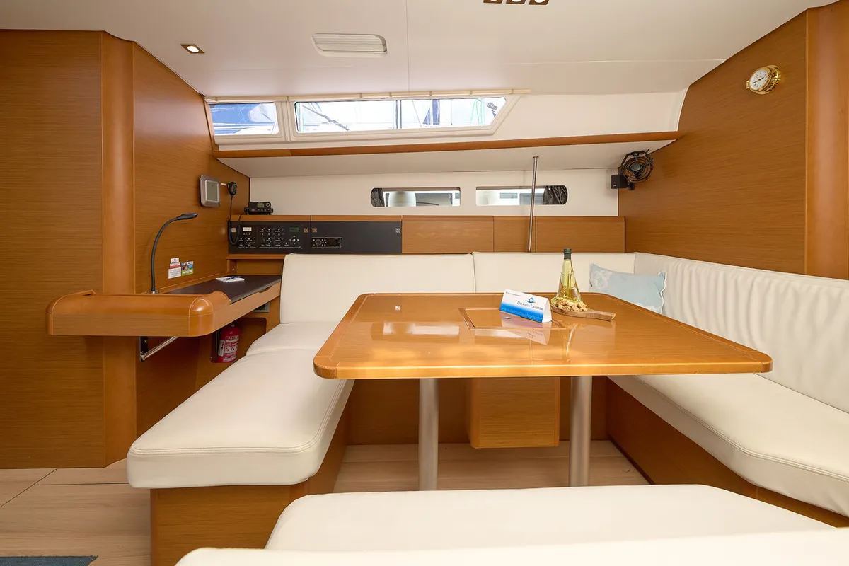Salon of Pina, a Jeanneau Sun Odyssey 479 sailboat at Trogir, Croatia