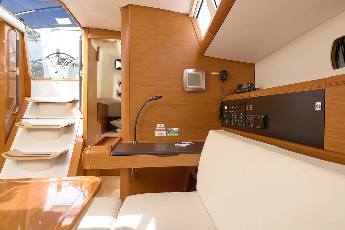 Salon of Pina, a Jeanneau Sun Odyssey 479 sailboat at Trogir, Croatia