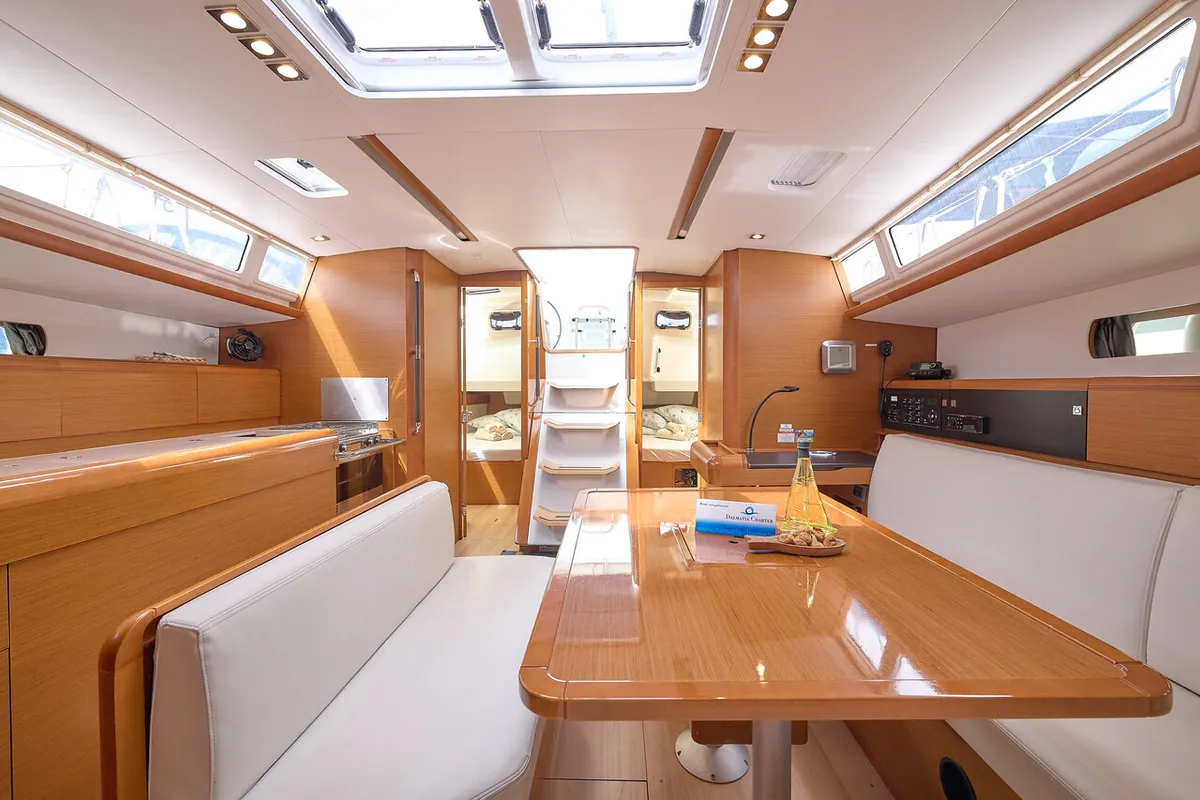 Salon of Pina, a Jeanneau Sun Odyssey 479 sailboat at Trogir, Croatia