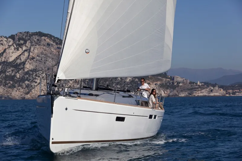 Exterior view of Pina, a Jeanneau Sun Odyssey 479 sailboat at Trogir, Croatia