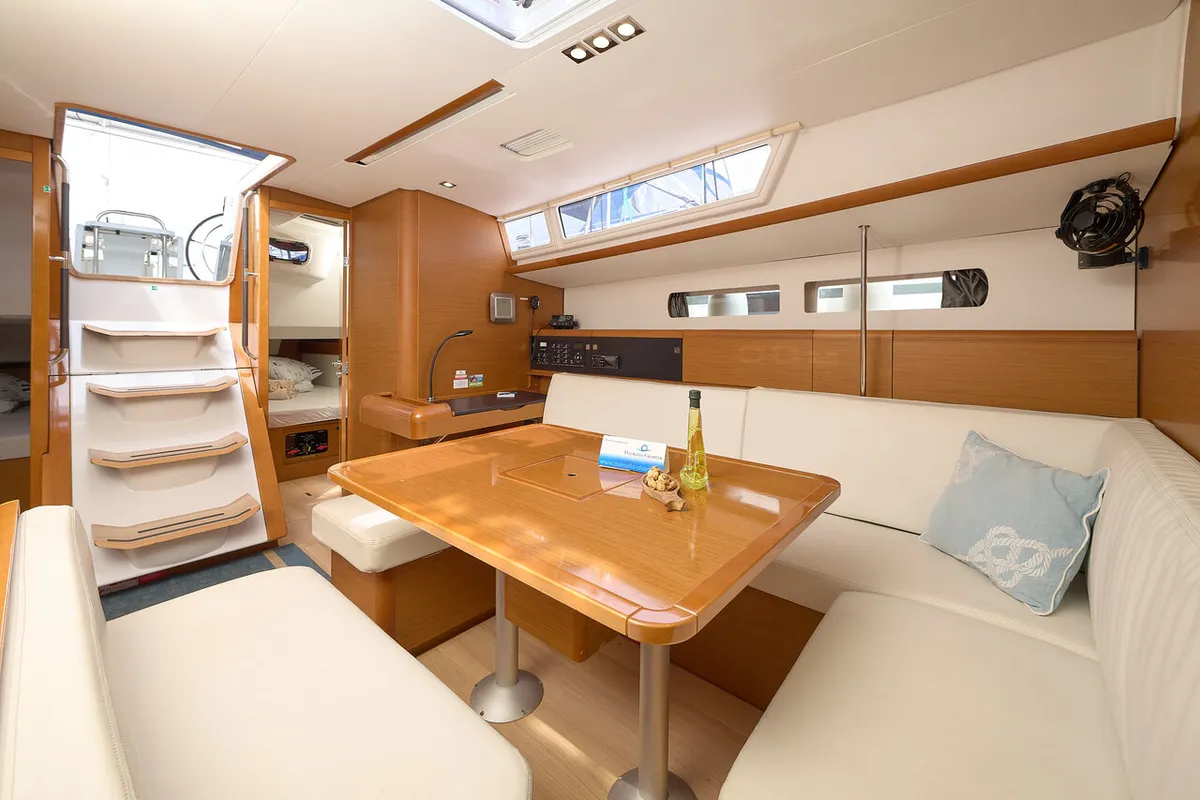 Salon of Pina, a Jeanneau Sun Odyssey 479 sailboat at Trogir, Croatia