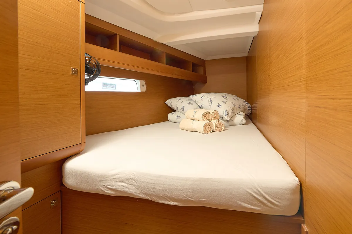 Cabin on Pina, a Jeanneau Sun Odyssey 479 sailboat at Trogir, Croatia