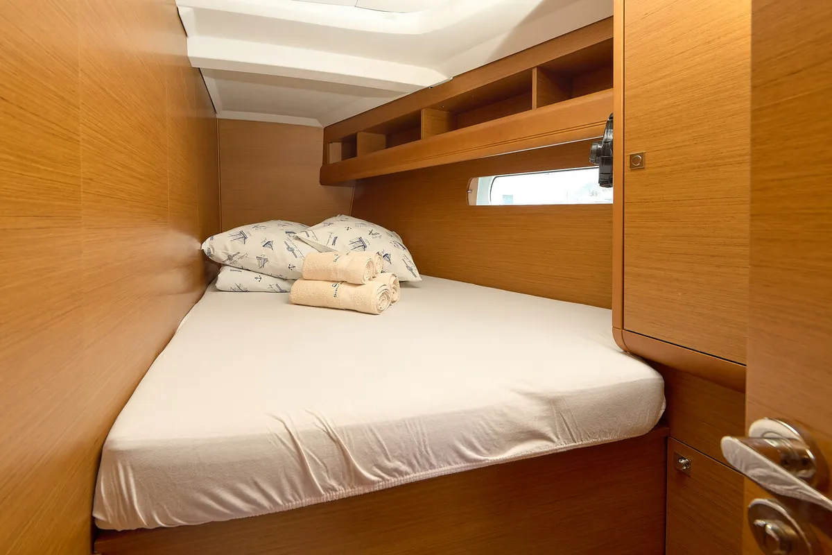 Cabin on Pina, a Jeanneau Sun Odyssey 479 sailboat at Trogir, Croatia
