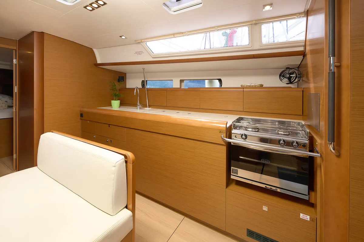 Galley of Pina, a Jeanneau Sun Odyssey 479 sailboat at Trogir, Croatia
