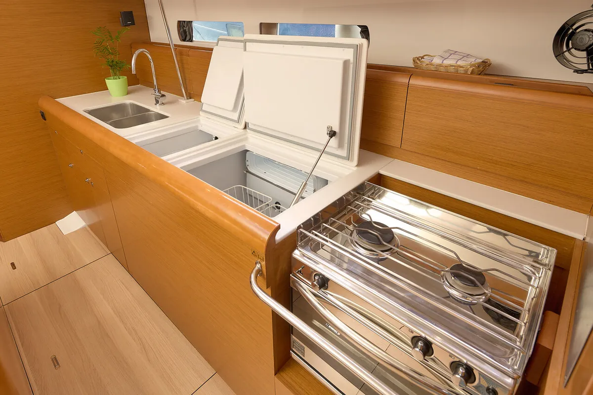 Galley of Pina, a Jeanneau Sun Odyssey 479 sailboat at Trogir, Croatia