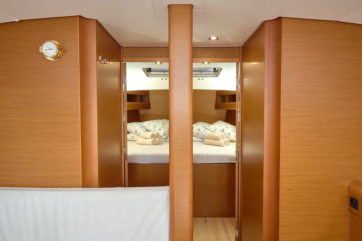 Cabin on Pina, a Jeanneau Sun Odyssey 479 sailboat at Trogir, Croatia