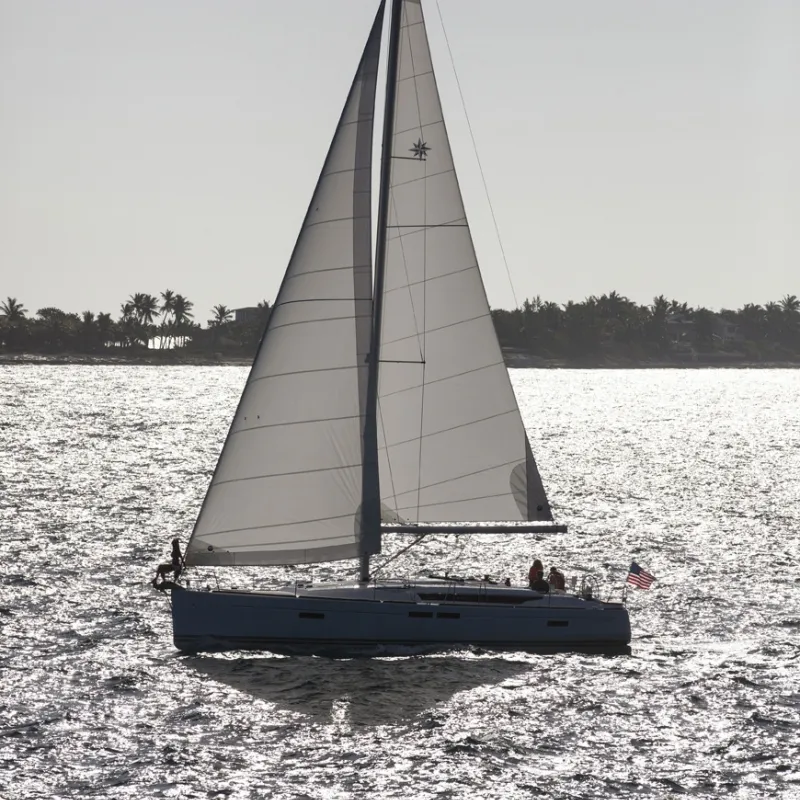 Exterior view of Pina, a Jeanneau Sun Odyssey 479 sailboat at Trogir, Croatia