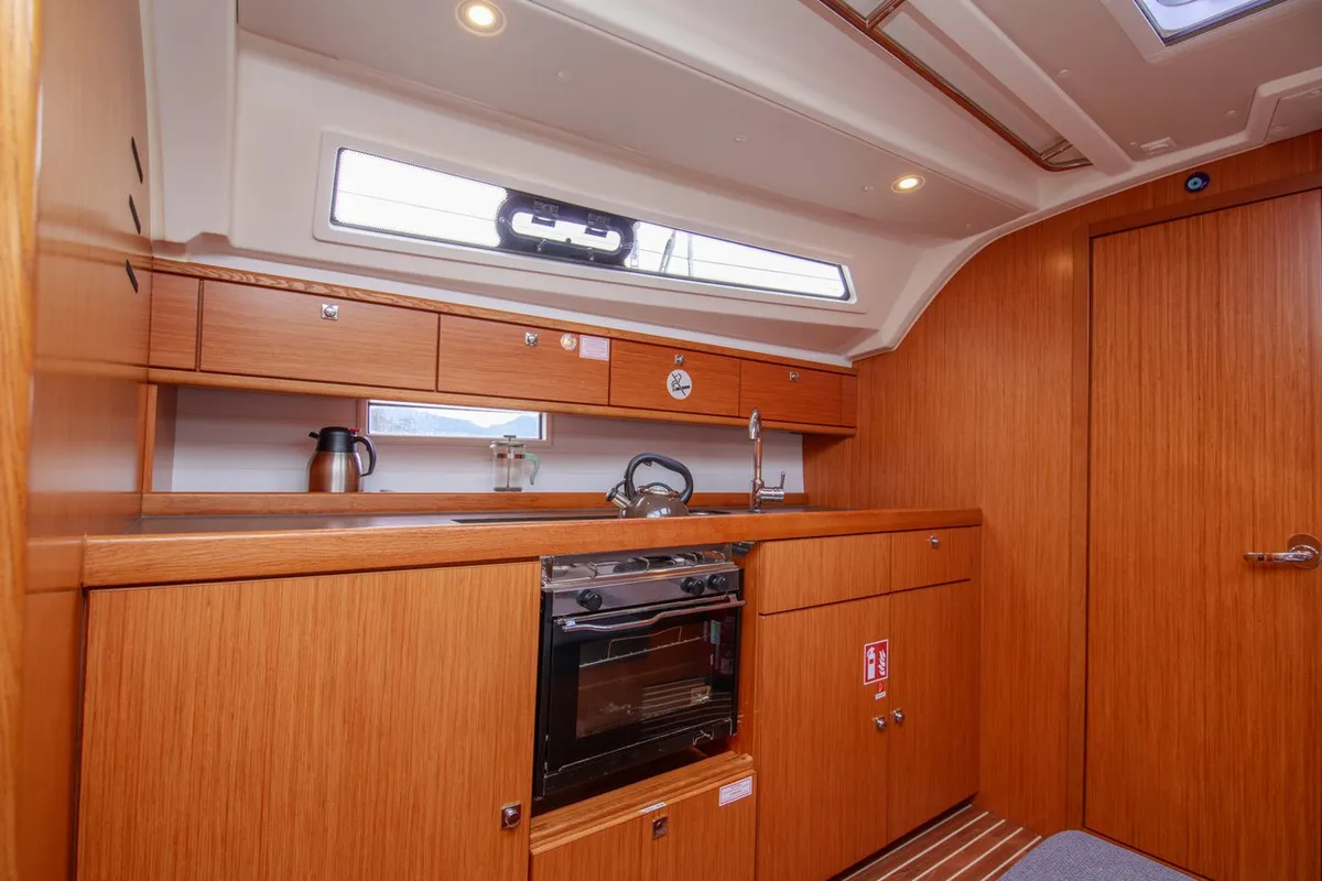 Galley of Tangram, a Bavaria Cruiser 41 sailboat at Fethiye, Turkey