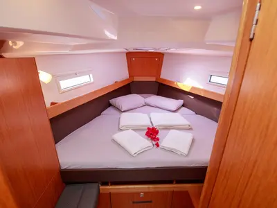 Cabin on Tangram, a Bavaria Cruiser 41 sailboat at Fethiye, Turkey