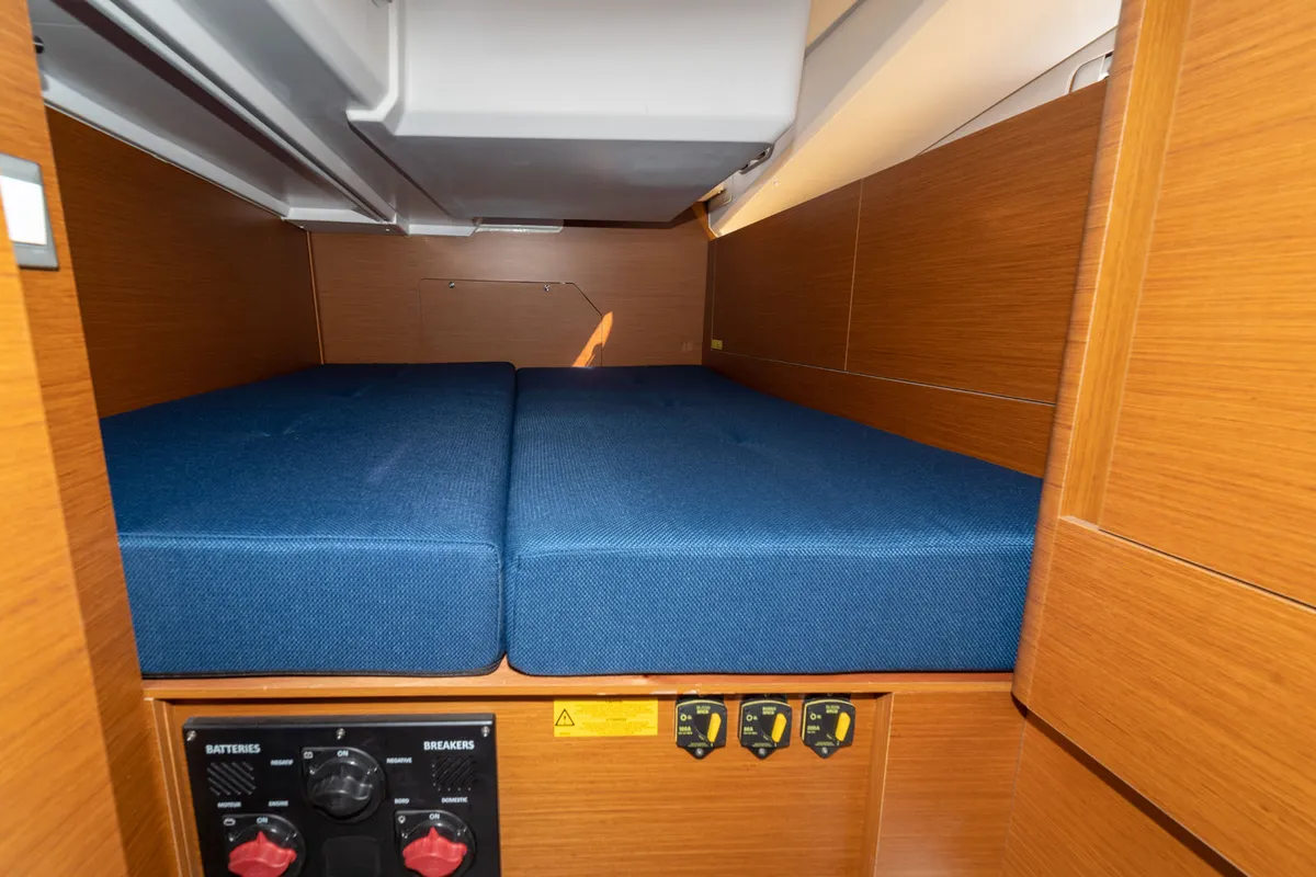 Cabin on JoElli, a Jeanneau Sun Odyssey 440 sailboat at Palma de Mallorca, Spain