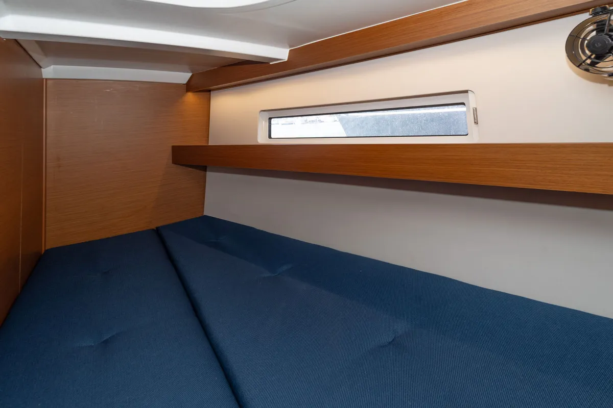 Cabin on JoElli, a Jeanneau Sun Odyssey 440 sailboat at Palma de Mallorca, Spain