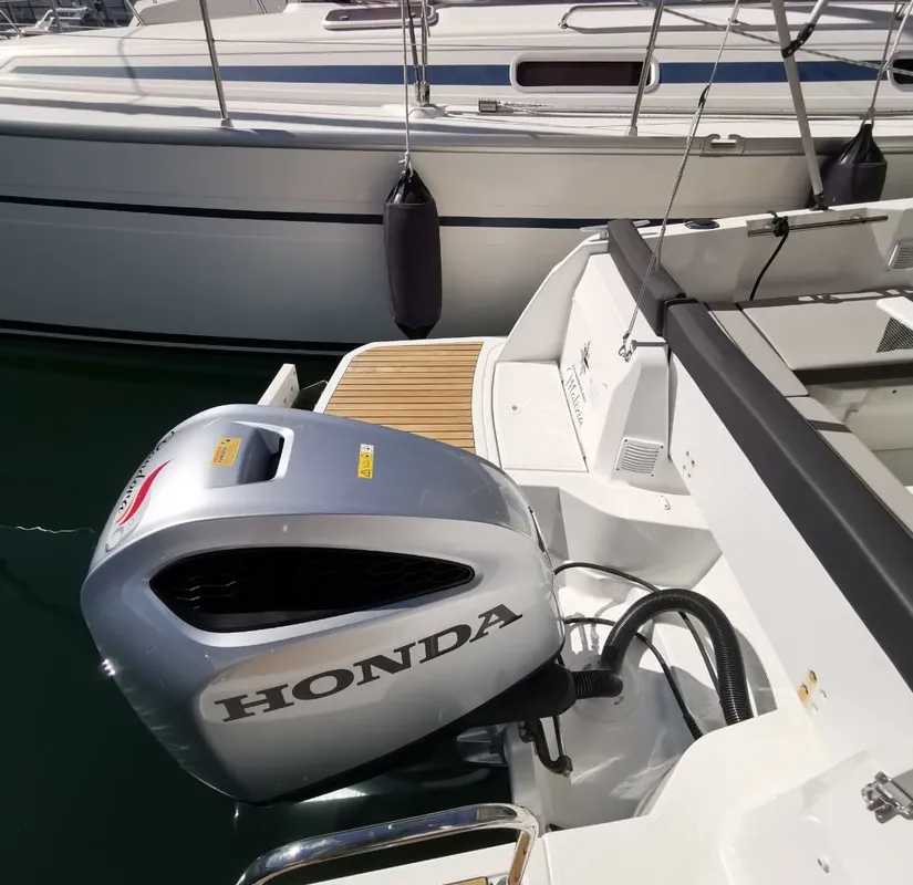 Malizia, a Jeanneau Merry Fisher 795 motorboat at Zadar, Croatia