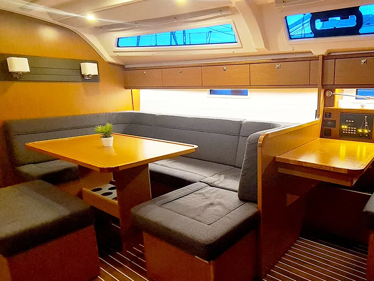 Salon of Bella, a Bavaria Cruiser 41 sailboat at Punat, Croatia