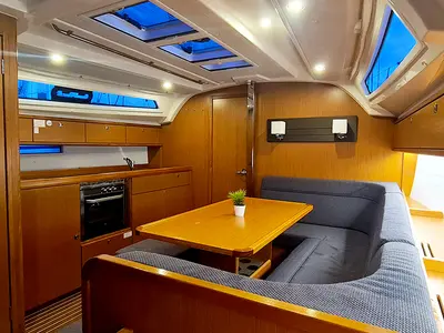 Cockpit of Bella, a Bavaria Cruiser 41 sailboat at Punat, Croatia