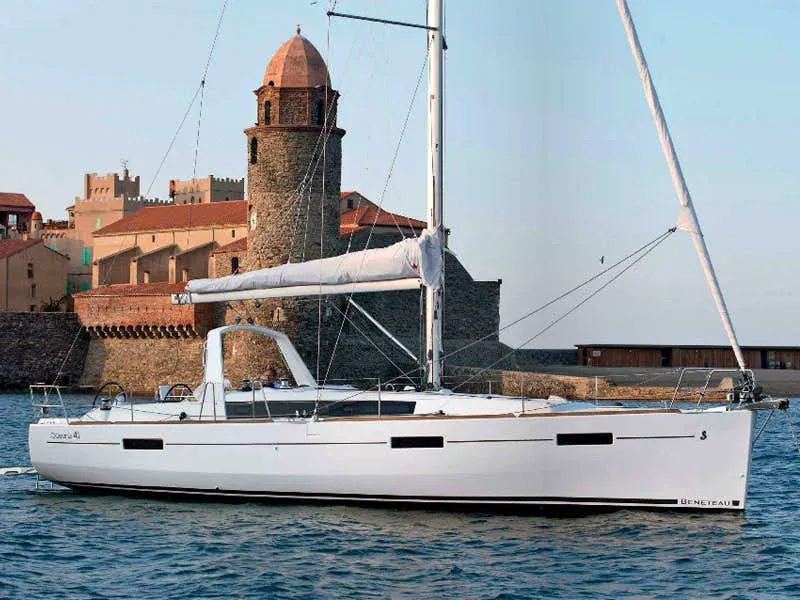 Exterior view of Buddy, a Beneteau Oceanis 41.1 sailboat at Primošten, Croatia