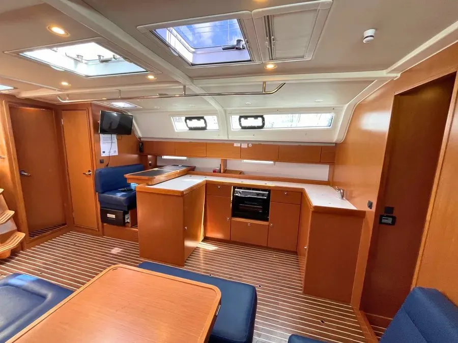 Galley of Prince Nikolaos, a Bavaria Cruiser 51 sailboat at Lefkada, Greece