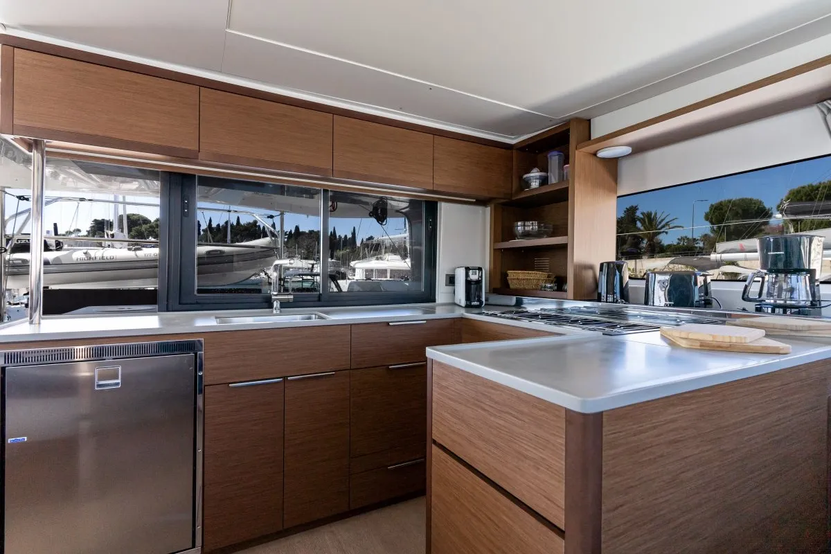 Galley of VELVET BREEZE, a Lagoon 46 catamaran at Općina Rogoznica, Croatia