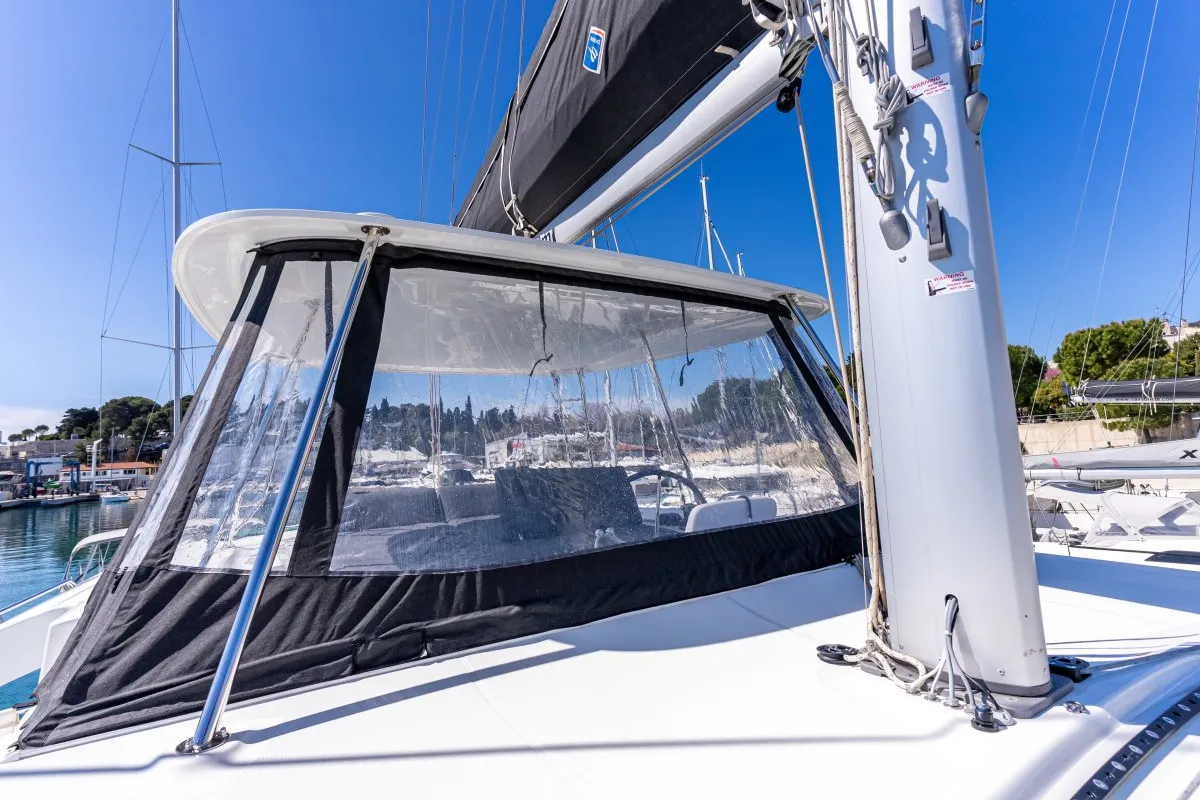 Deck of VELVET BREEZE, a Lagoon 46 catamaran at Općina Rogoznica, Croatia