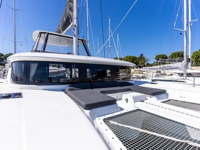 Deck of VELVET BREEZE, a Lagoon 46 catamaran at Općina Rogoznica, Croatia