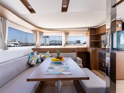 Salon of VELVET BREEZE, a Lagoon 46 catamaran at Općina Rogoznica, Croatia