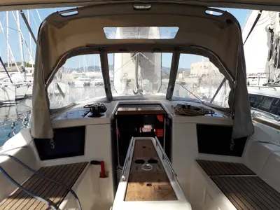 Happy Planet, a Dufour 360 GL sailboat at Tonnarella, Italy
