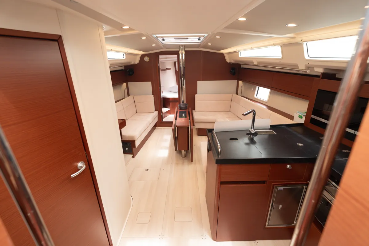 Salon of VRONTIS |Inverter|, a Hanse 418 sailboat at Municipal Unit of Lefkada, Greece