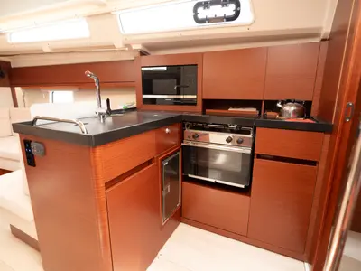 Galley of VRONTIS |Inverter|, a Hanse 418 sailboat at Municipal Unit of Lefkada, Greece