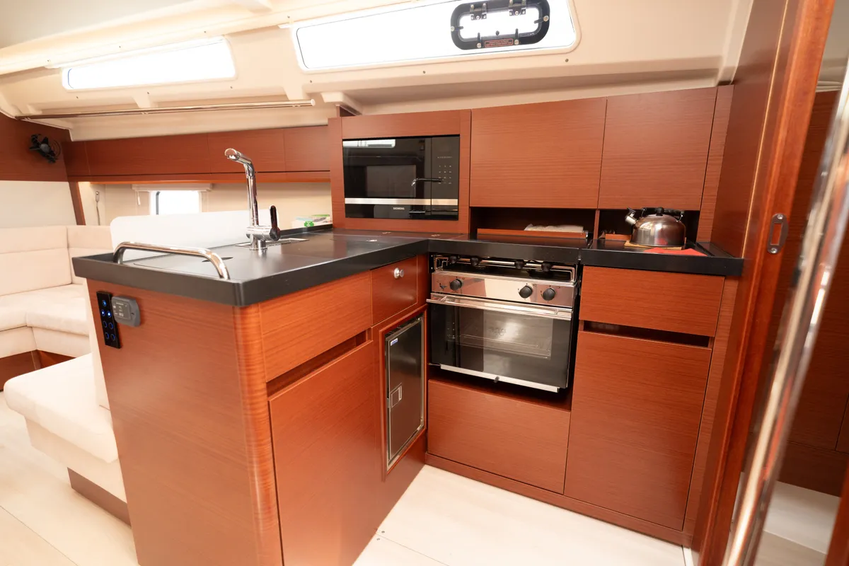 Galley of VRONTIS |Inverter|, a Hanse 418 sailboat at Municipal Unit of Lefkada, Greece
