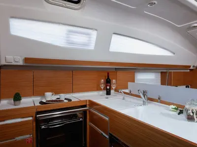 Galley of TINO, a Elan Impression 40 sailboat at Split, Croatia