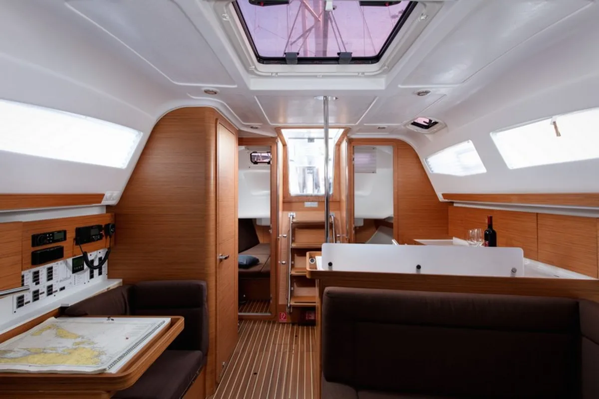 Salon of TINO, a Elan Impression 40 sailboat at Split, Croatia