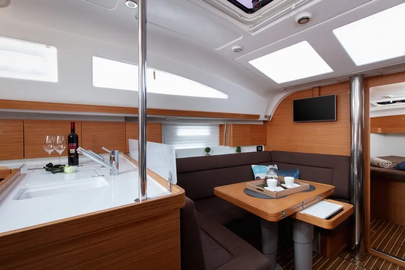 Salon of TINO, a Elan Impression 40 sailboat at Split, Croatia