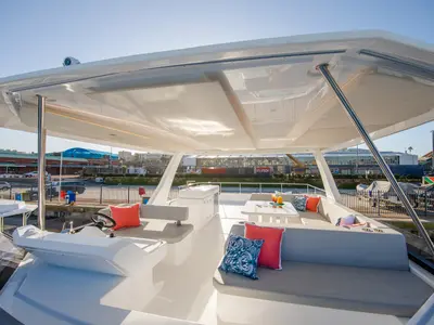 Deck of Moorings 534 PC/8+1 Exclusive Plus, a Leopard 53 PC catamaran at Road Town, British Virgin Islands