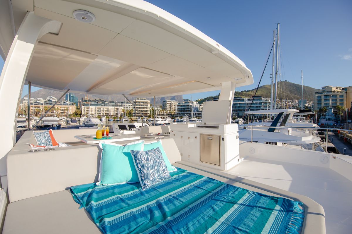 Deck of Moorings 534 PC/8+1 Exclusive Plus, a Leopard 53 PC catamaran at Road Town, British Virgin Islands
