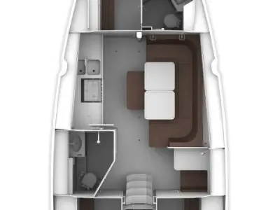 Floor plan of Levant, a Bavaria Cruiser 41 sailboat at Punat, Croatia
