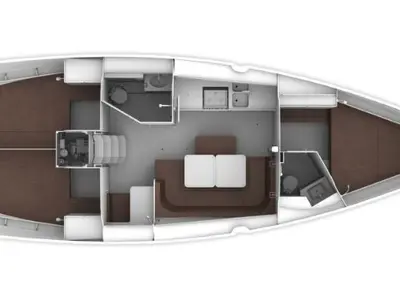 Floor plan of Levant, a Bavaria Cruiser 41 sailboat at Punat, Croatia