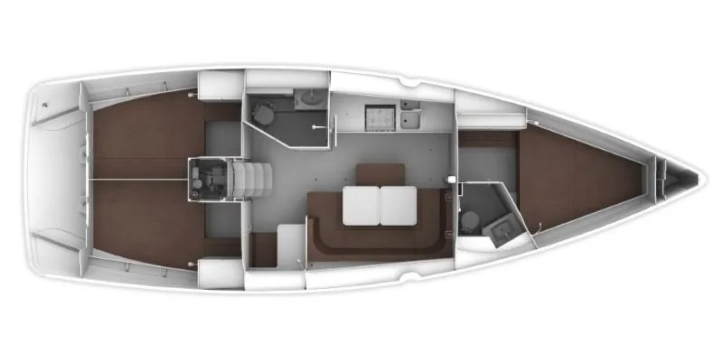 Floor plan of Levant, a Bavaria Cruiser 41 sailboat at Punat, Croatia