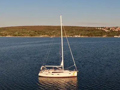 Exterior view of Levant, a Bavaria Cruiser 41 sailboat at Punat, Croatia