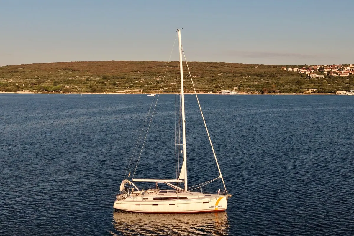 Exterior view of Levant, a Bavaria Cruiser 41 sailboat at Punat, Croatia