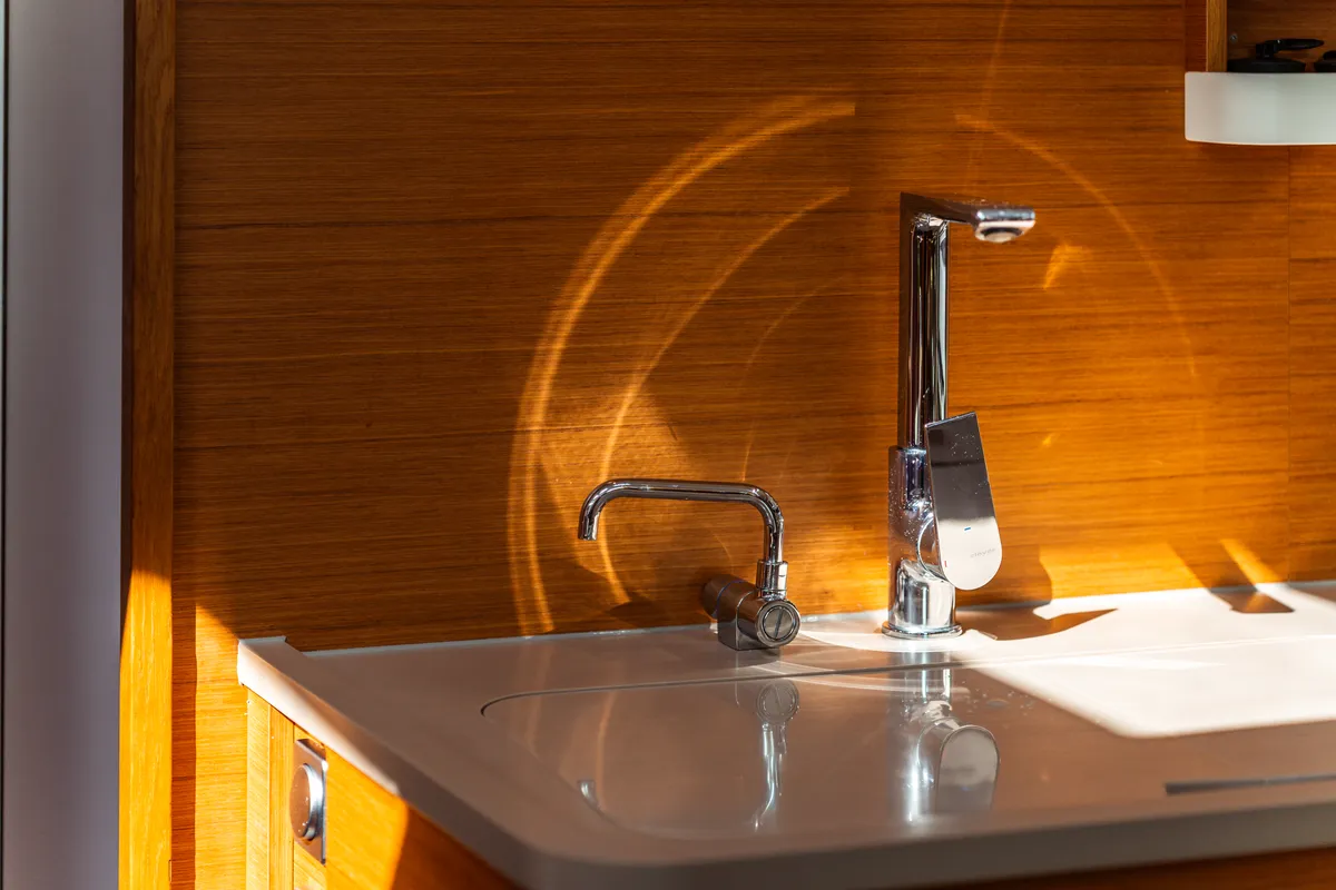 Galley of Hind, a Dufour 44 sailboat at Olbia, Italy