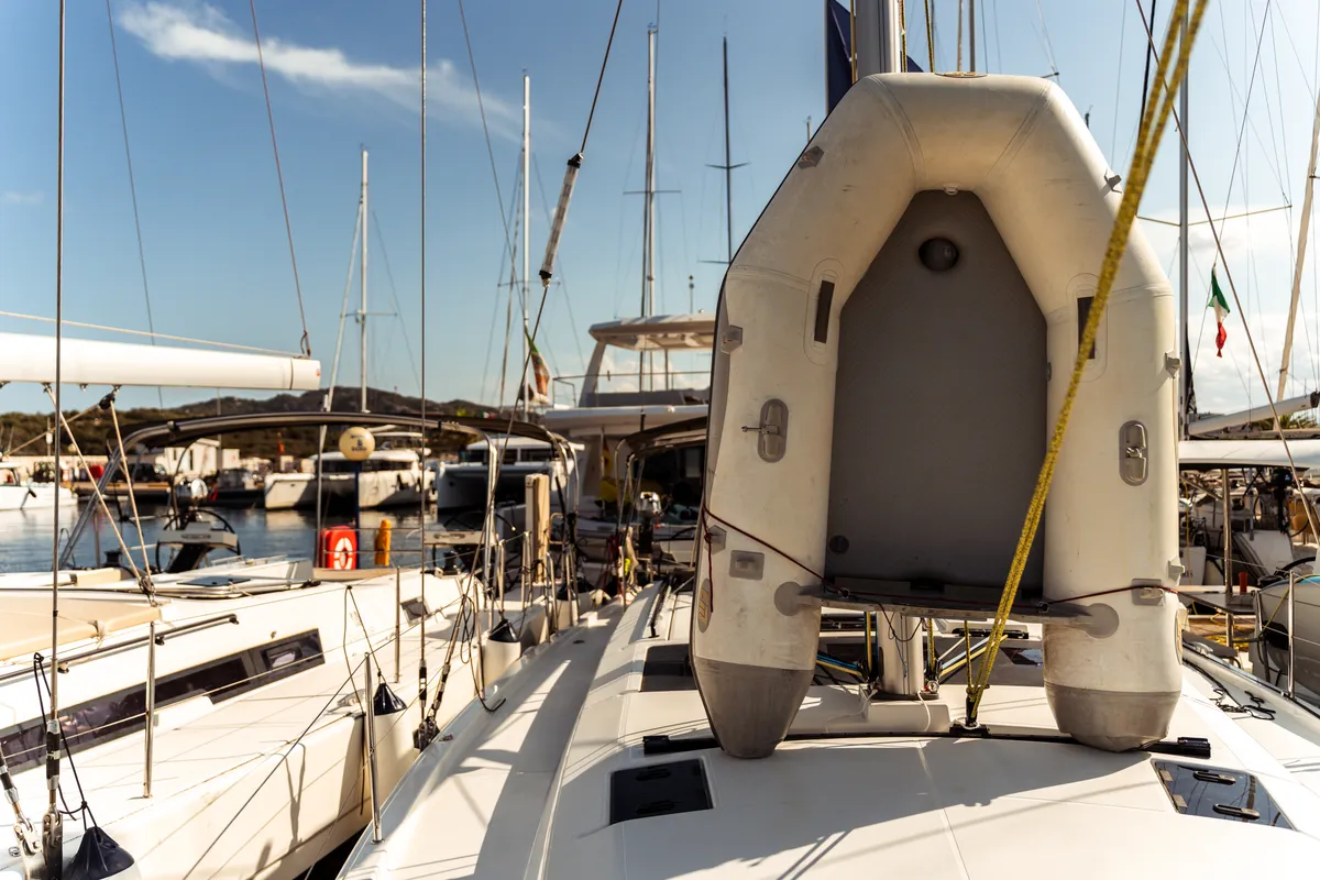Hind, a Dufour 44 sailboat at Olbia, Italy