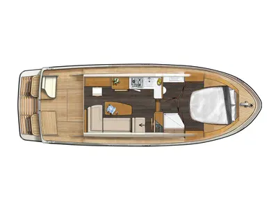 Floor plan of Station Racour, a Linssen Grand Sturdy 30 motorboat at Kinrooi, Belgium
