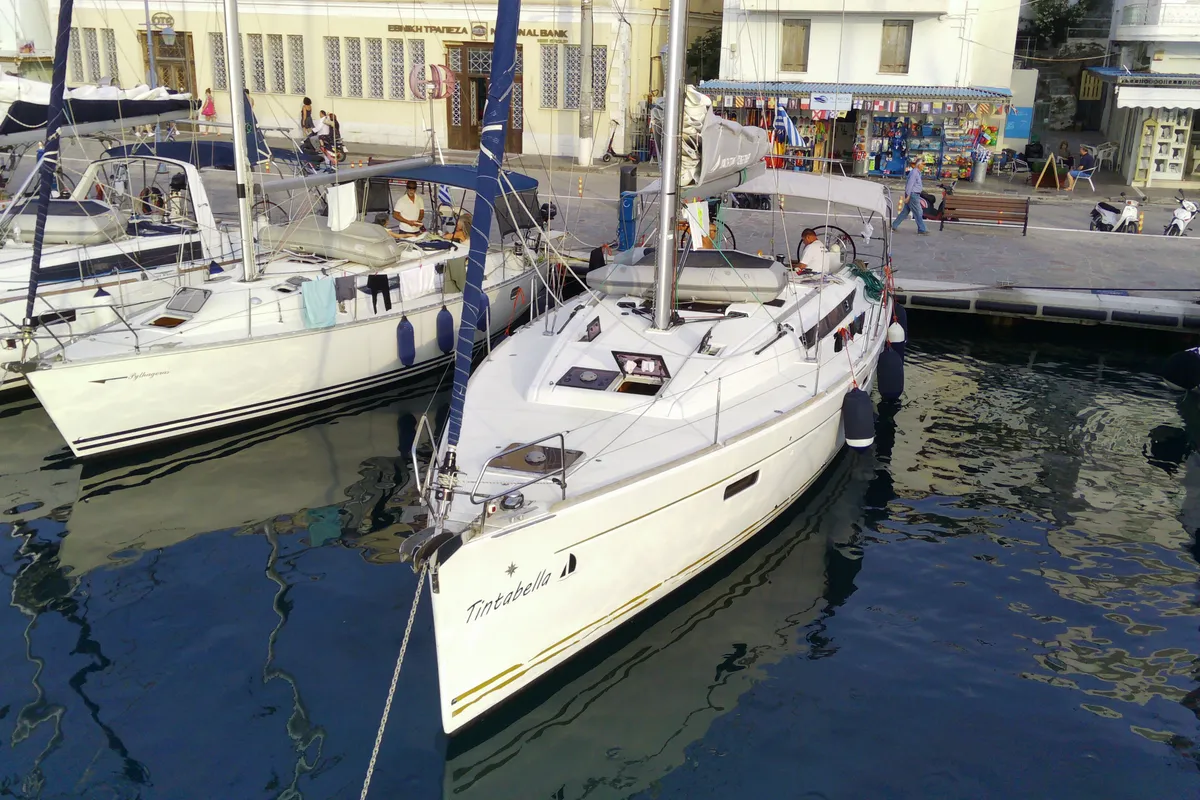 Tintabella, a Jeanneau Sun Odyssey 469 sailboat at Athens, Greece