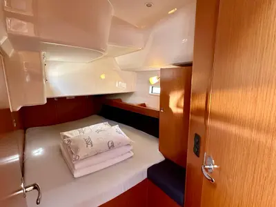 Cabin on Arta, a Bavaria Cruiser 46 sailboat at Sukošan, Croatia
