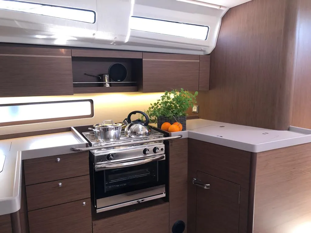 Galley of Starlight, a Beneteau Oceanis 40.1 sailboat at Općina Medulin, Croatia