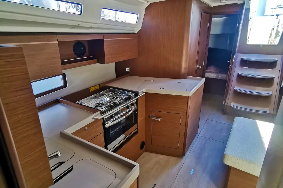 Galley of Starlight, a Beneteau Oceanis 40.1 sailboat at Općina Medulin, Croatia