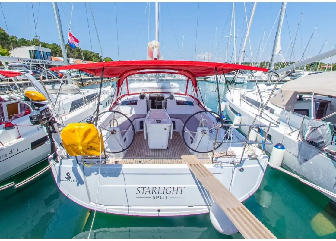 Exterior view of Starlight, a Beneteau Oceanis 40.1 sailboat at Općina Medulin, Croatia