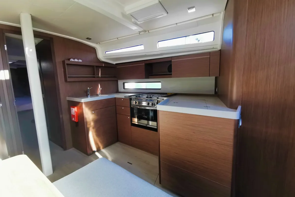Galley of Starlight, a Beneteau Oceanis 40.1 sailboat at Općina Medulin, Croatia