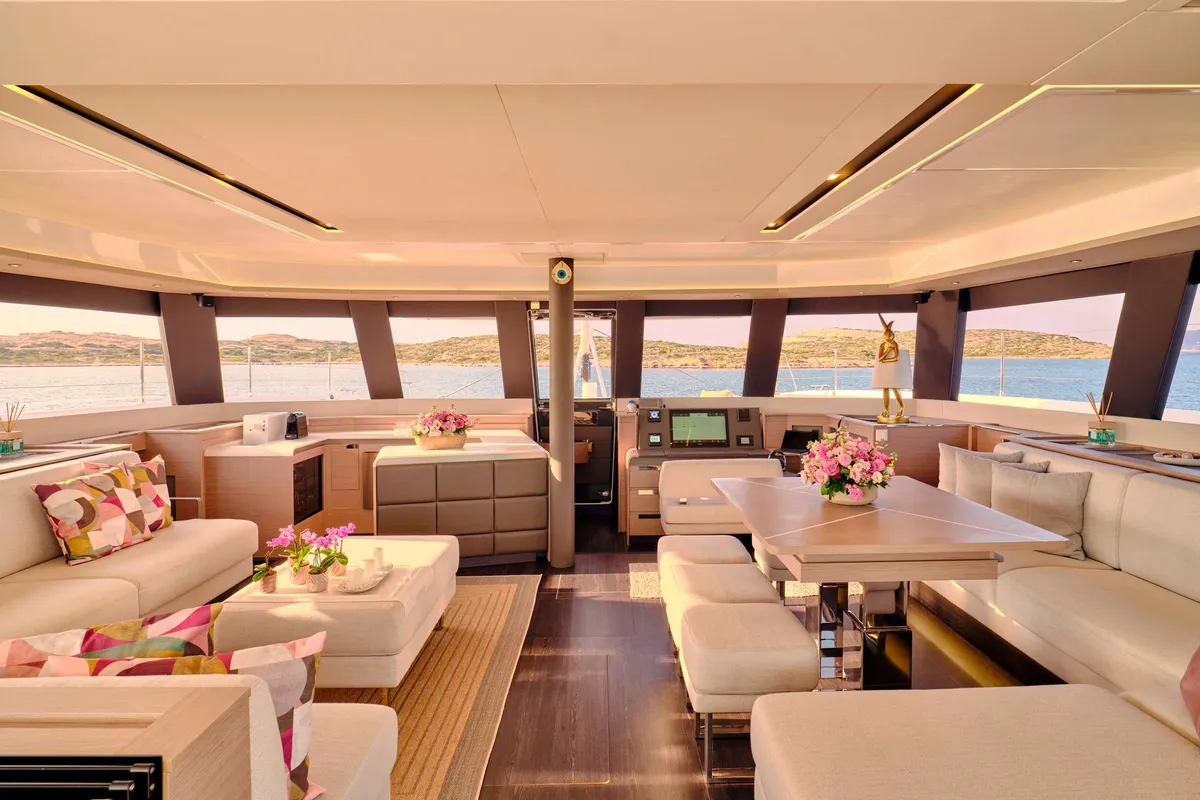 Pixie, a Fountaine Pajot Alegria 67 catamaran at Municipal Unit of Nea Peramos, Greece